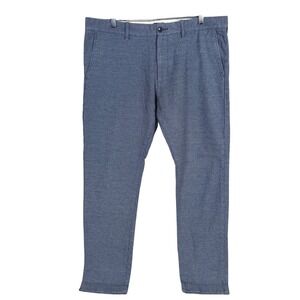 J.Crew Flex Slim Chinos Mens Actual 36x32 Blue Textured Stretch Cotton FlatFront